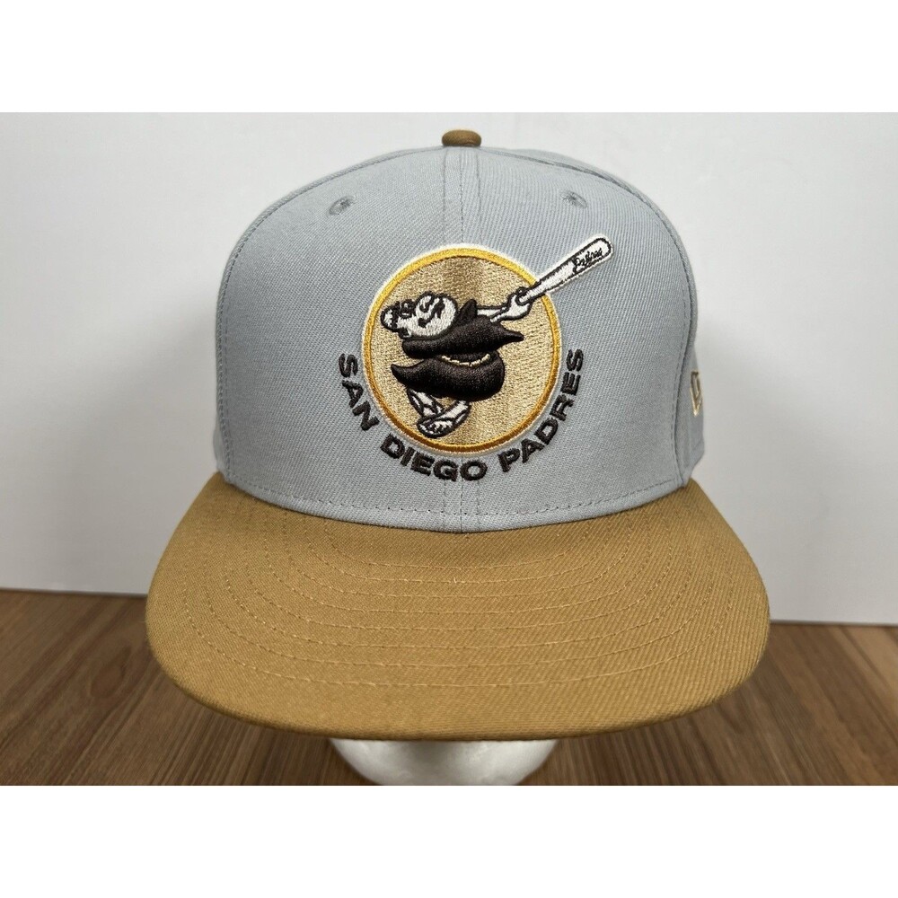 San Diego Padres New Era 59Fifty Autumn Storm Gray Tan MLB Fitted Hat Cap 7 3/4